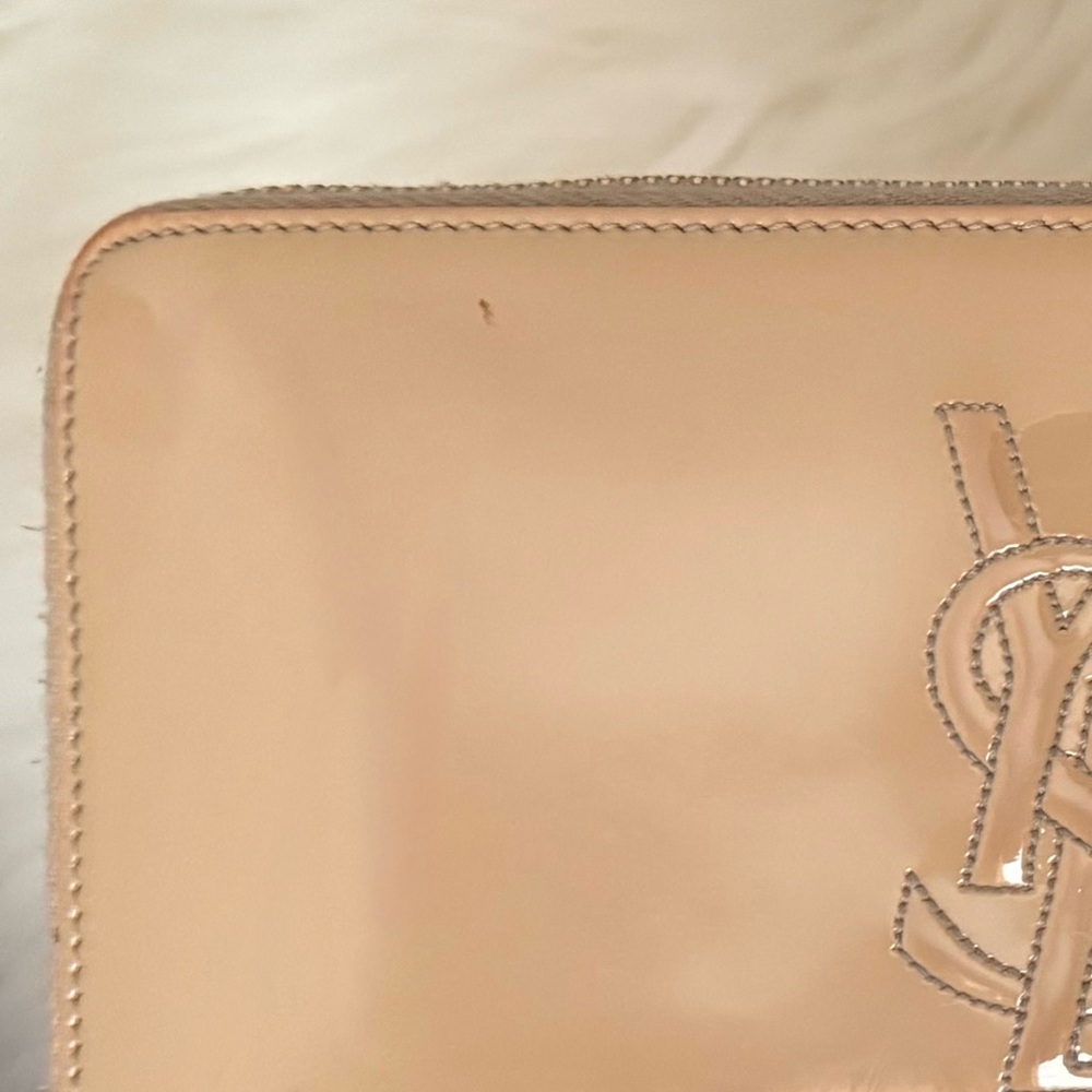YSL Beige Patent Leather Continental Zip Around Wallet - Picture 9 of 15